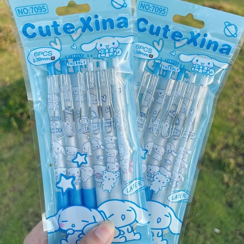 

Ready (6Pcs) Pulpen Gel Cetek Sanrio / 0.38Mm Ballpoint / Pena Cinnamorol Melody Kuromi