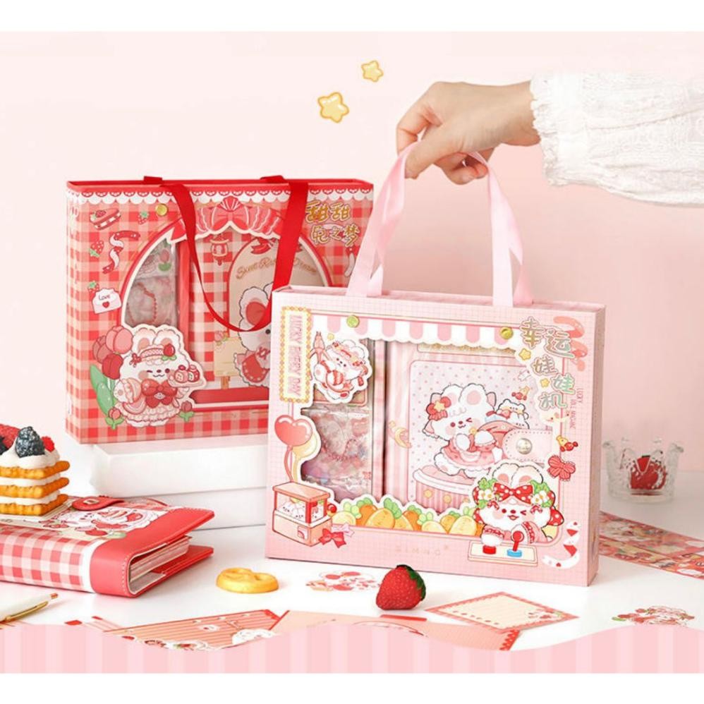 

Ready Bunny Notebook Agenda Diary Buku Gift Set Hampers Gantungan Kunci Lucu