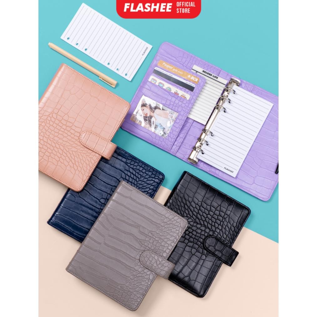 

Ready Flashee Binder Polos Phoebe A6 Eksklusif Croco A6 6 Ring Agenda A6 Croco 6 Ring Binder A6 Organizer