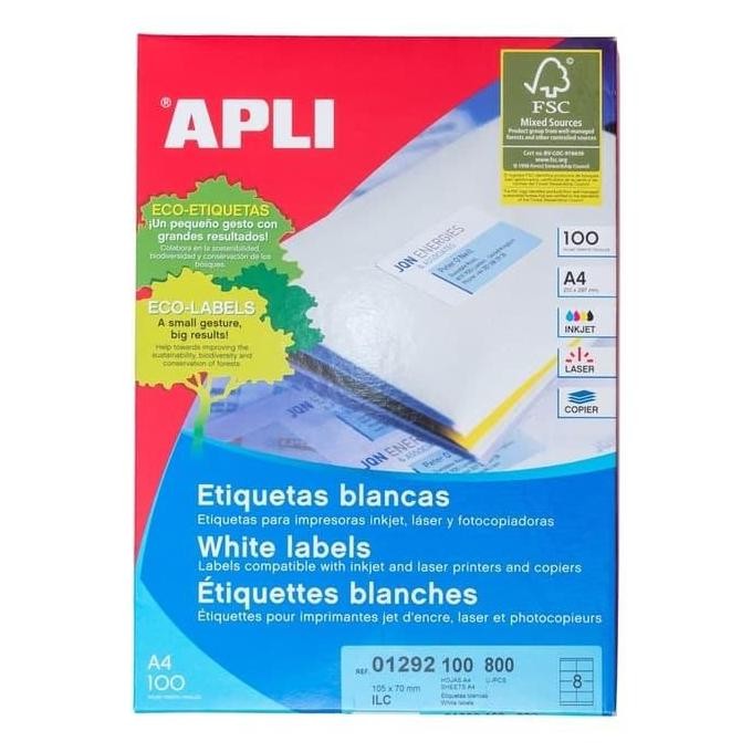

TERBARU - APLI Label White Paper 105 X 70MM 800 unit ref. 01292