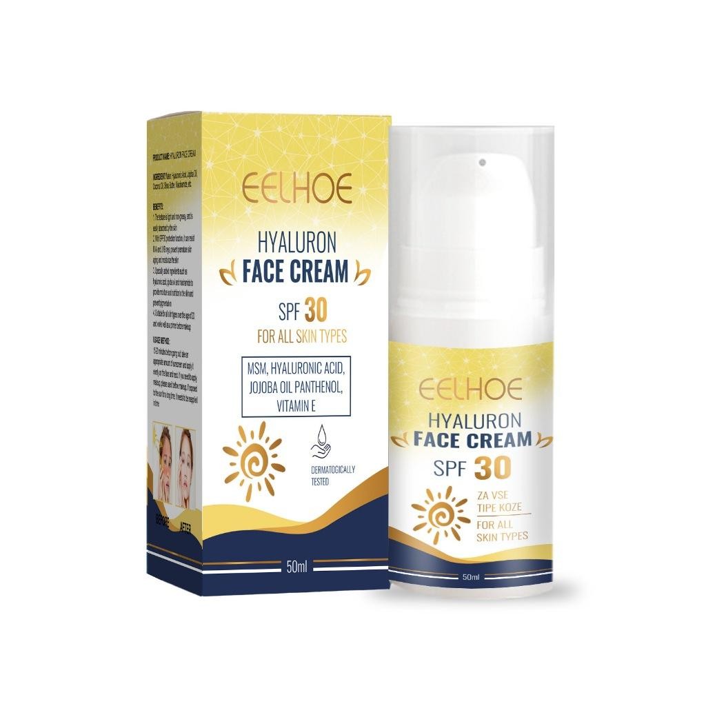 Eelhoe Tabir Surya Krim 50Ml Wajah Tabir Surya Pencegahan Uv Anti-Aging Hidrat Menerangi Wajah Pedul