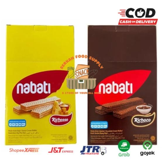 

Ready stok Terlaris ( BERKAH ) Richeese NABATI Wafer Keju Coklat BOX isi 20 pcs x 6gr Snack Keju Richeese Snack Cemilan Anak Murah Termurah