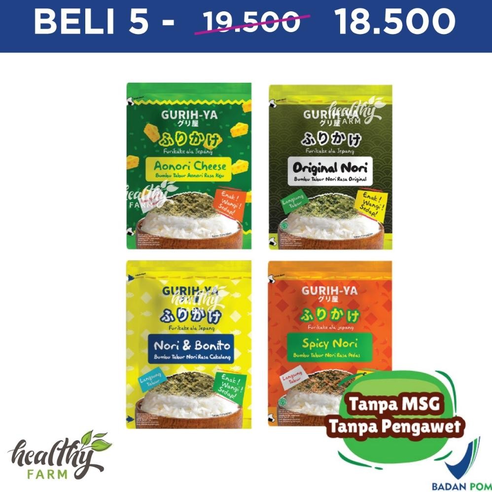 

Ready stok Terlaris GURIH YA SACHET Bumbu Tabur Rumput Laut 5.5g Abon Seaweed Nori HALAL NON MSG Termurah