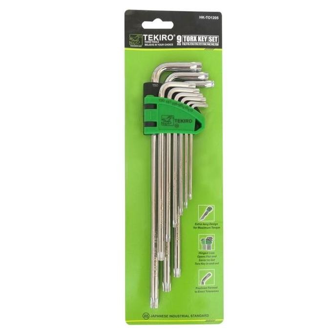Diskon Tekiro Kunci Torx Key Set T10-T55 Model Bintang Tanpa Lubang / Kunci L Star Long Set 9Pcs