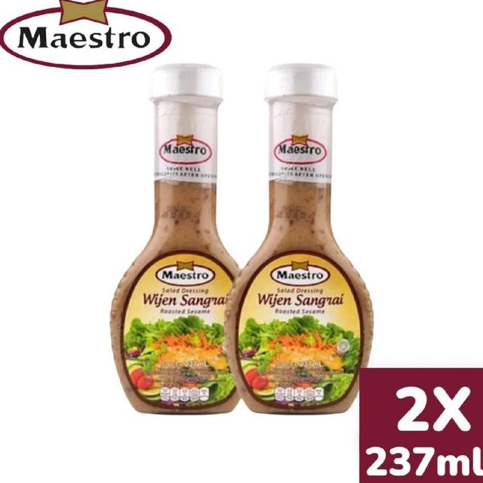 

Terlaris Paket 2Pcs - Maestro Wijen Sangrai 237 Ml X2 Bahan Selai Dressing