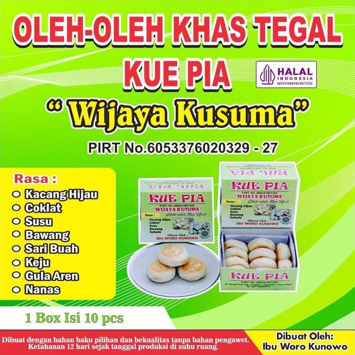 

Terlaris Kue Pia Wijaya Kusuma Rasa Kacang Hijau + Coklat Isi 10 / Latopia Khas Tegal