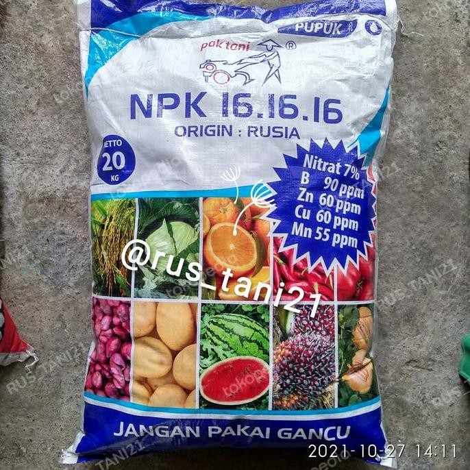 

Terlaris Pupuk Npk Pak Tani Origin Rusia Repacking 1Kg