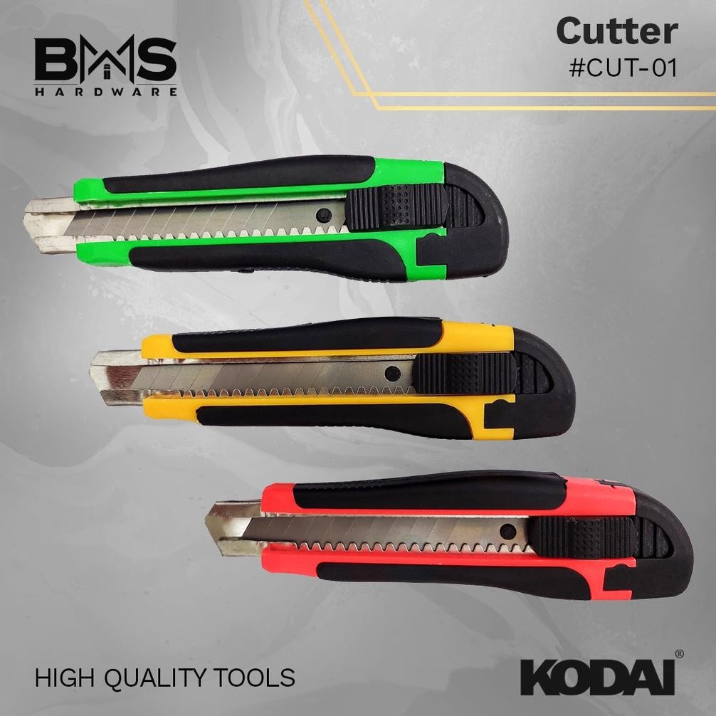 

NEW!!! NEW!!! (12 PCS) CUTTER BESAR Gagang Karet Auto Lock Pisau Cutter KODAI CUT-01