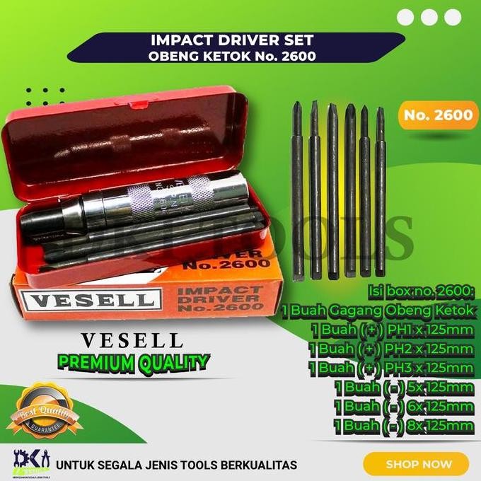 Miliki Obeng Ketok Impact Driver Set Vessel No 2600