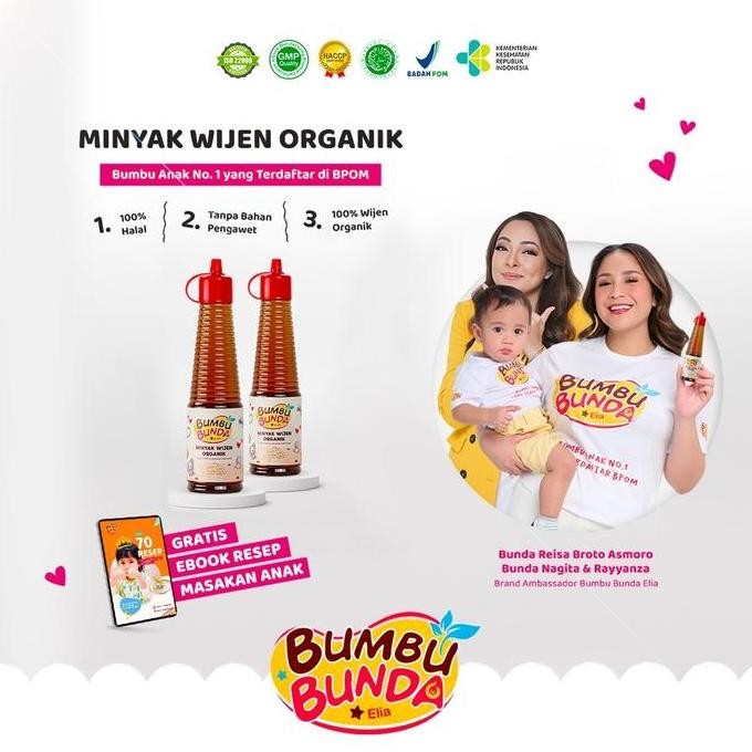 

Terlaris Bumbu Bunda Elia Kecap Manis - Saus Tiram - Minyak Wijen Non Msg / Kecap Mpasi / Kecap Anak / Kecap Bayi / Kecap Manis / Lemak Bayi / Saos Tiramhalal