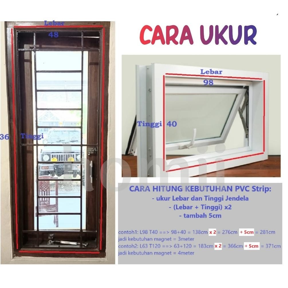 ND Homii Double Magnet DIY Kasa Nyamuk Fiberglass (Magnet Double Tape + Magnet Karet) Sepasang Magne