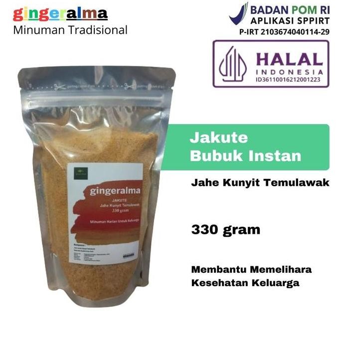 

Produk Baru!! Minuman Tradisional Wedang Jakute Instan 330 gram gingeralma Jahe Kunyit Temulawak