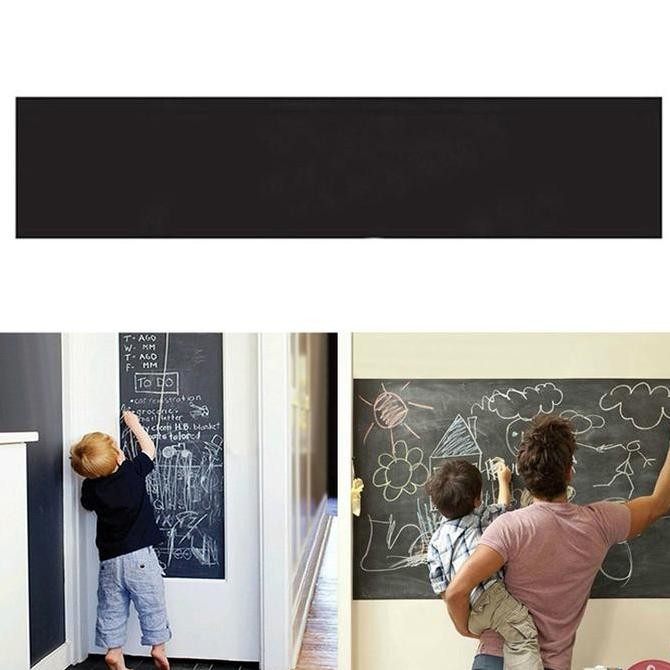 

Produk Baru!! Stiker Blackboard papan tulis tempel dinding kapur fleksibel 200x45cm