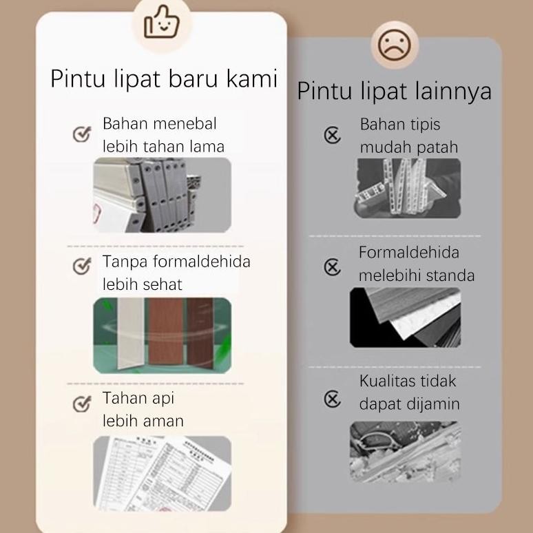 ND Reaim Pintu Lipat PVC Folding Door Geser - Penyekat Ruangan/Pintu Kamar Mandi/pintu dapur - Pemas