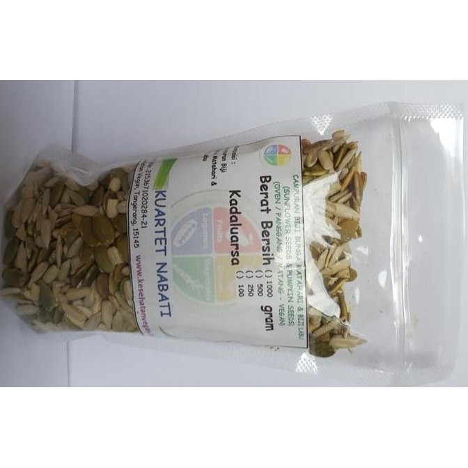 

CAMPURAN BIJI LABU/PUMPKIN & BIJI BUNGA MATAHARI/SUNFLOWER OVEN 250 GR TERMURAH