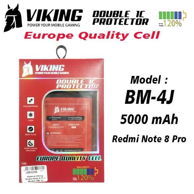 baterai viking bm4j bm-4j redmi note 8 pro batre batere batrei battery ori -