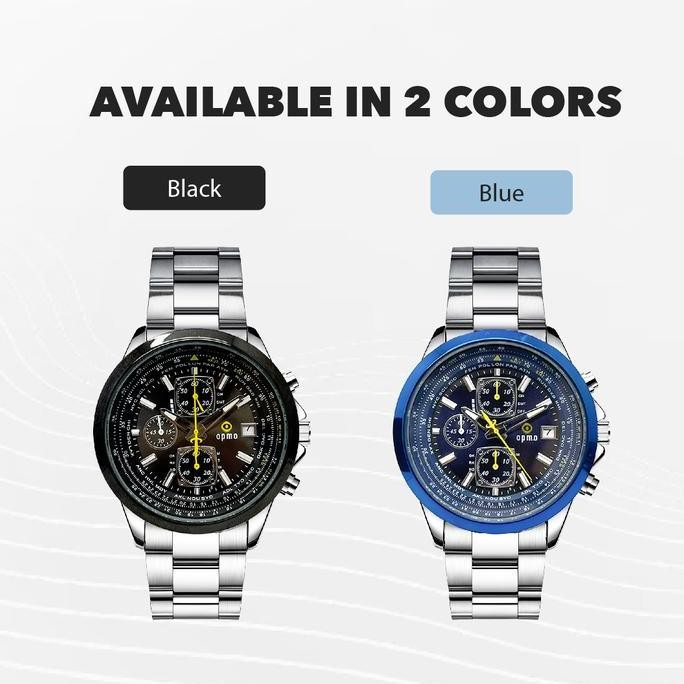 Sale Opmo Mirage Quartz Movement Jam Tangan Pria Anti Air 43,3 Mm Jam Tangan Cowok Multifungsi Cod +