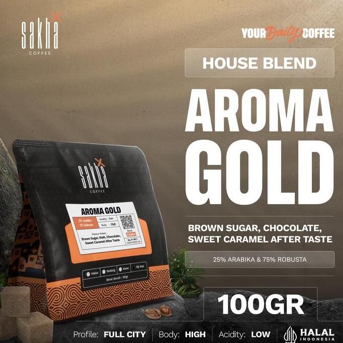 

KOPI AROMA GOLD ESPRESSO BLEND COFFEE BEANS 100 GRAM COFFE BIJI BUBUK TERMURAH