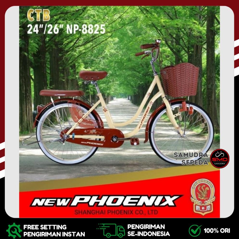Sepeda Citybike CTB Mini Keranjang Anak Dewasa 24 Inch New Phoenix NP 8825 Murah BDG AST