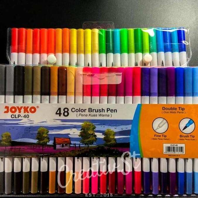 

Joyko Spidol Kaligrafi Brush Pen 48 Warna Brush + Pen Clp-40 Set Original