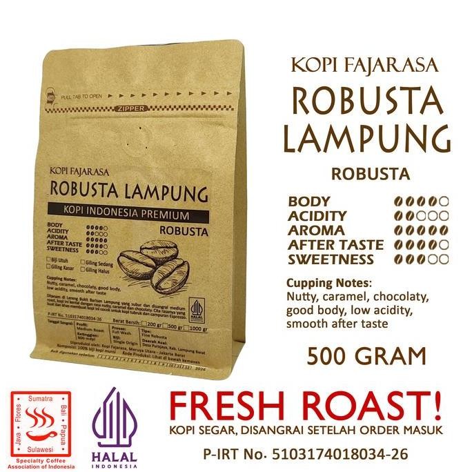 

KOPI FAJARASA ROBUSTA LAMPUNG BIJI KOPI ROBUSTA 500 GRAM TERMURAH