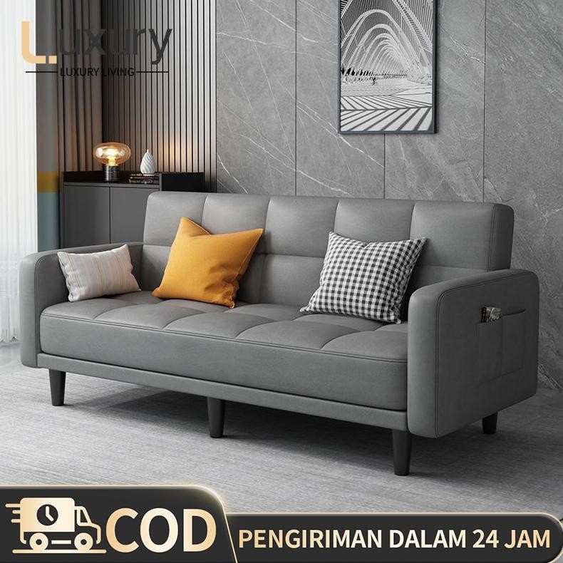 Sofa Bed / Multifungsi Sofa Bed 3-4 Seater / Sofa Bed Kain Abu