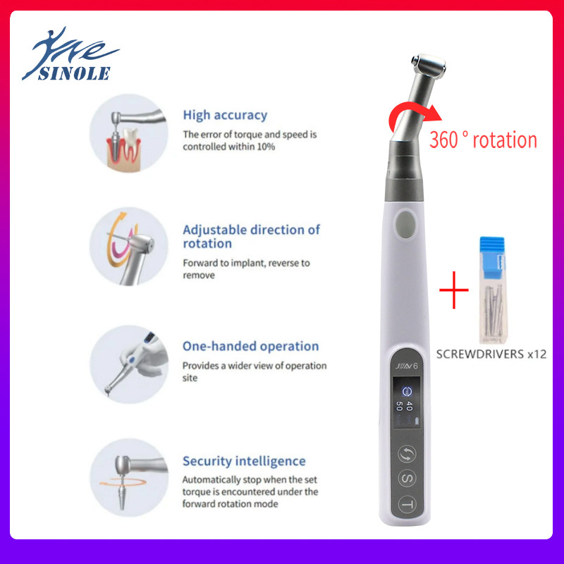 

Implan Gigi Portabel Torsi Kunci Pas Listrik Driver Torsi 360 ° Diputar 50Ncm 50rpm dengan 16Pcs Sek