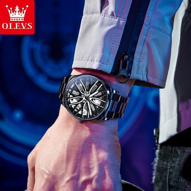 Sale Olevs Jam Tangan Pria Anti Air Original Luminous Rotating Fashion Terbaru Ungu Merah Watch 9937