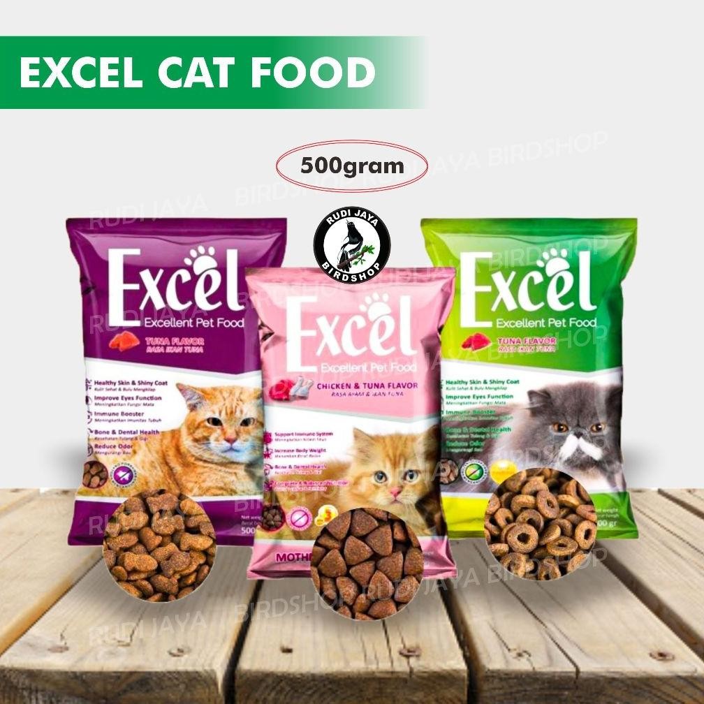 Hot Sale Sd83 Murah Excel Exsel 500 Gram Pakan Makanan Kucing Cat Food Donat Ikan Segitiga Ayam Chic