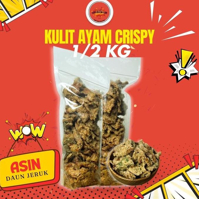 

Ready stok Terlaris 1/2kg - KULIT AYAM CRISPY PEDAS DAUN JERUK SNACK CEMILAN Termurah