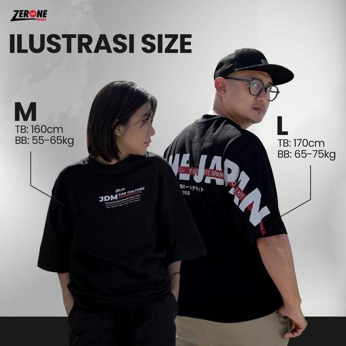Grosir T-Shirt Jdm 1St Edition Oversize Zerone Atasan Pendek Oblong Pria Wanita Uniseks Katun Combed