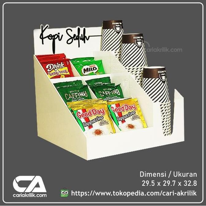 

tempat kopi cup / display kopi saset / akrilik tempat kopi bubuk