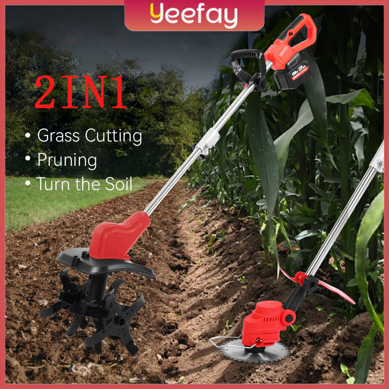 Tiller Cultivator Mesin Potong Rumput 21V Mini Tiller Power Tiller Aksesori ZLX