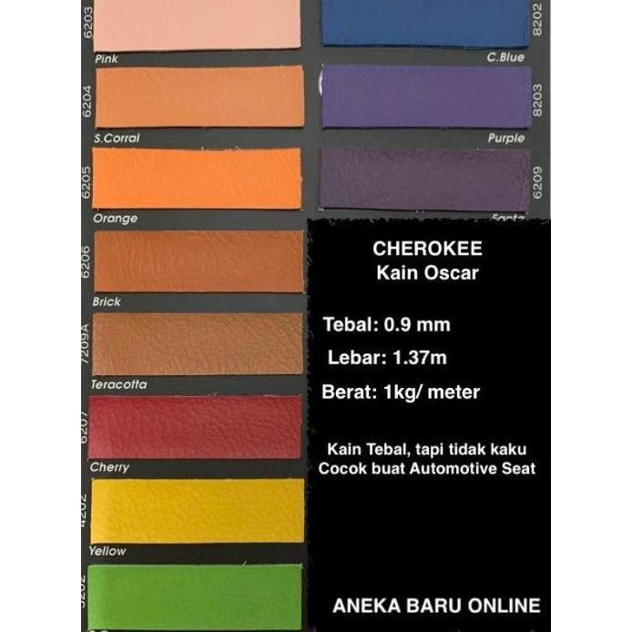 Promo Kain Mebel Oscar CHEROKEE Kulit Sintetis Imitasi sofa jok mobil 1/2m COD