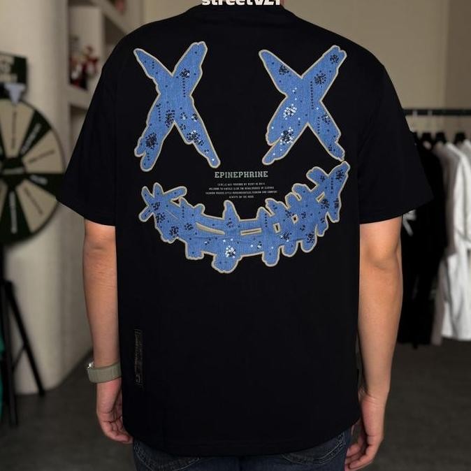 Sale Ric Ricky Is Clown Denim Epine Embroidery Tee Original