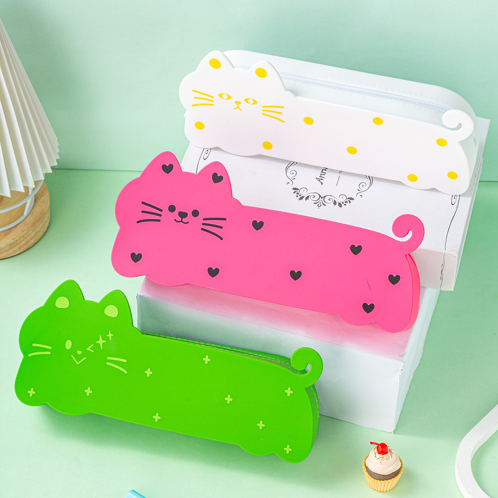 

2025New Silicone Pencil Case Xueba Mei Mei Simple Stationery Pencil Case Female Potato Starch Meow Star Cure Good-looking Pencil Case