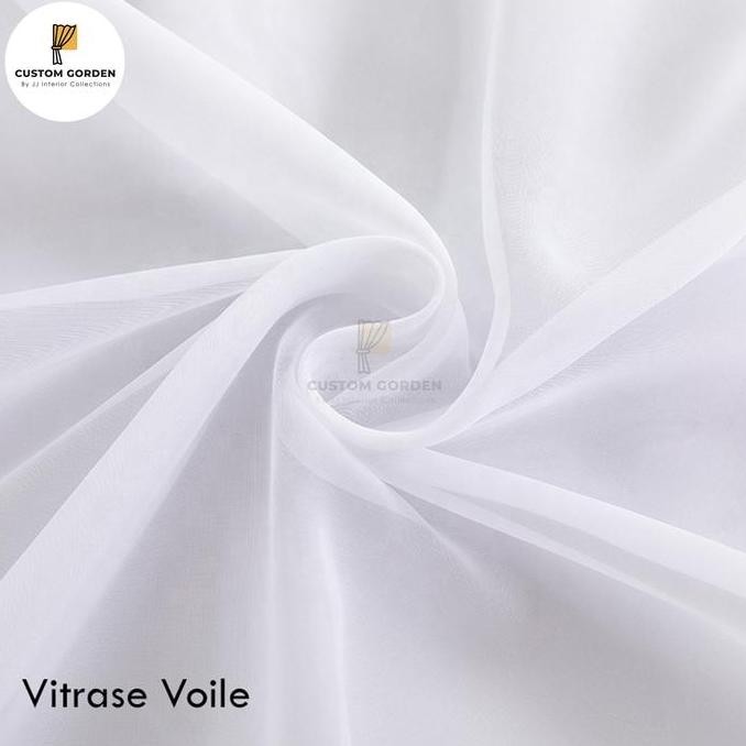Grosir Vitrase Polos Minimalis Pelapis Gorden Voile Kain Putih Transparan -Cg