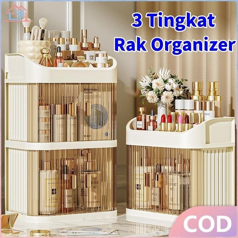 COD3 Tingkat Multifunction Display Storage Box Organizer/Rak Kosmetik Akrilik Estetik/Rak Organizer 