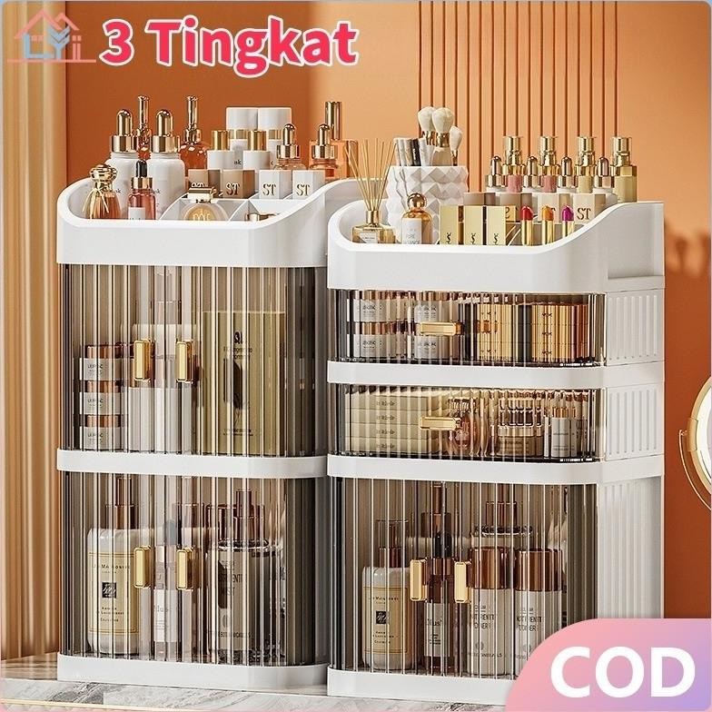 CODRak Kosmetik Akrilik Estetik/Rak Organizer Make Up /Rak Meja Serbaguna Organizer Serbaguna/3 Ting