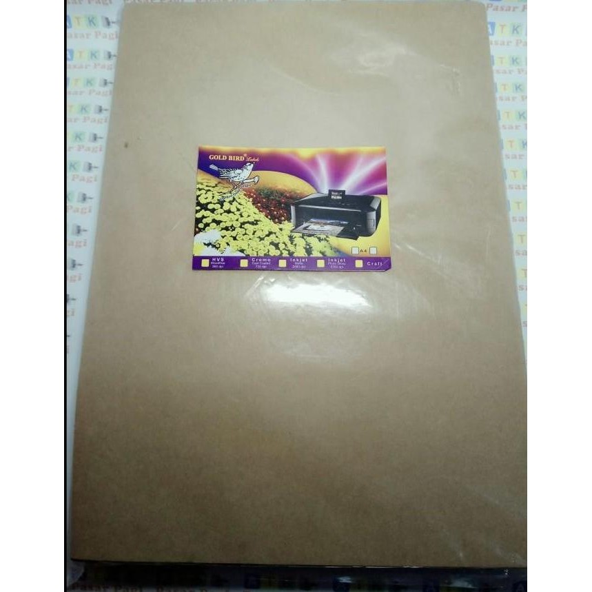 

new kraft / label / stiker /ukuran a4 ( gold bird)