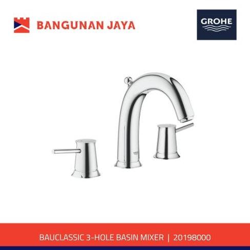 Tersedia GROHE BAUCLASSIC 3-HOLE KRAN WASTAFEL BASIN MIXER | 20198000