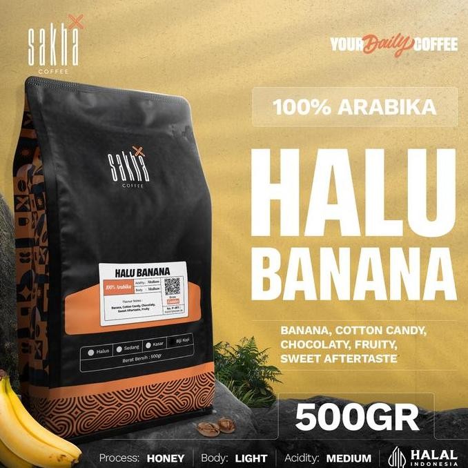 

BIJI KOPI ARABIKA HALU BANANA ARABICA COFFEE BEANS MANUAL BREW 500 GR TERMURAH