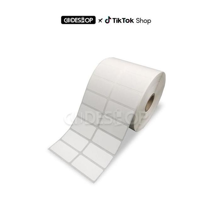 

new label stiker semicoated 40x20mm / 40x20 / 40 x 20 mm sticker bare 2 line isi 5000 pcs roll