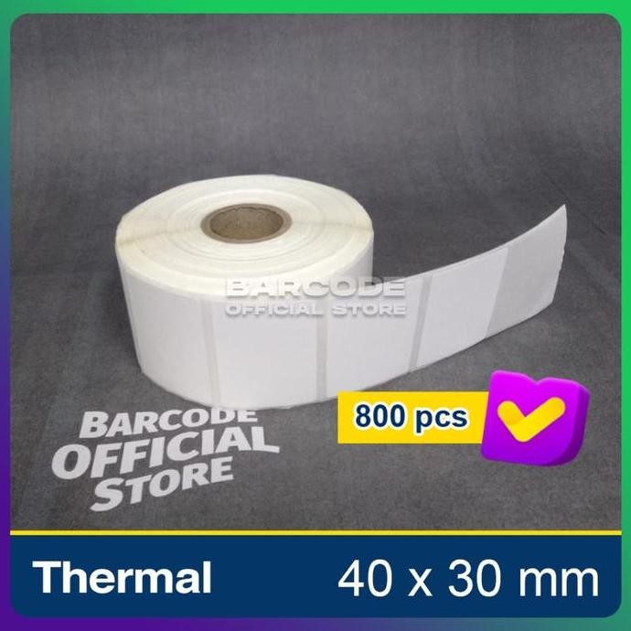 

new label stiker termal 40x30mm / 40 x 30 / 40x30 mm isi 800 pcs (1 slop)