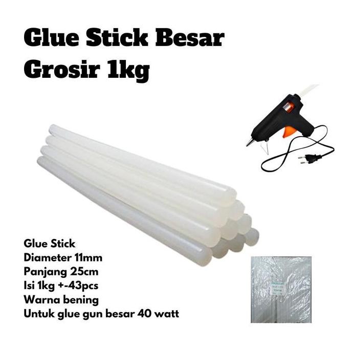 baru glue stick besar grosir 1kg isi lem bakar tembak refill diameter 11 mm