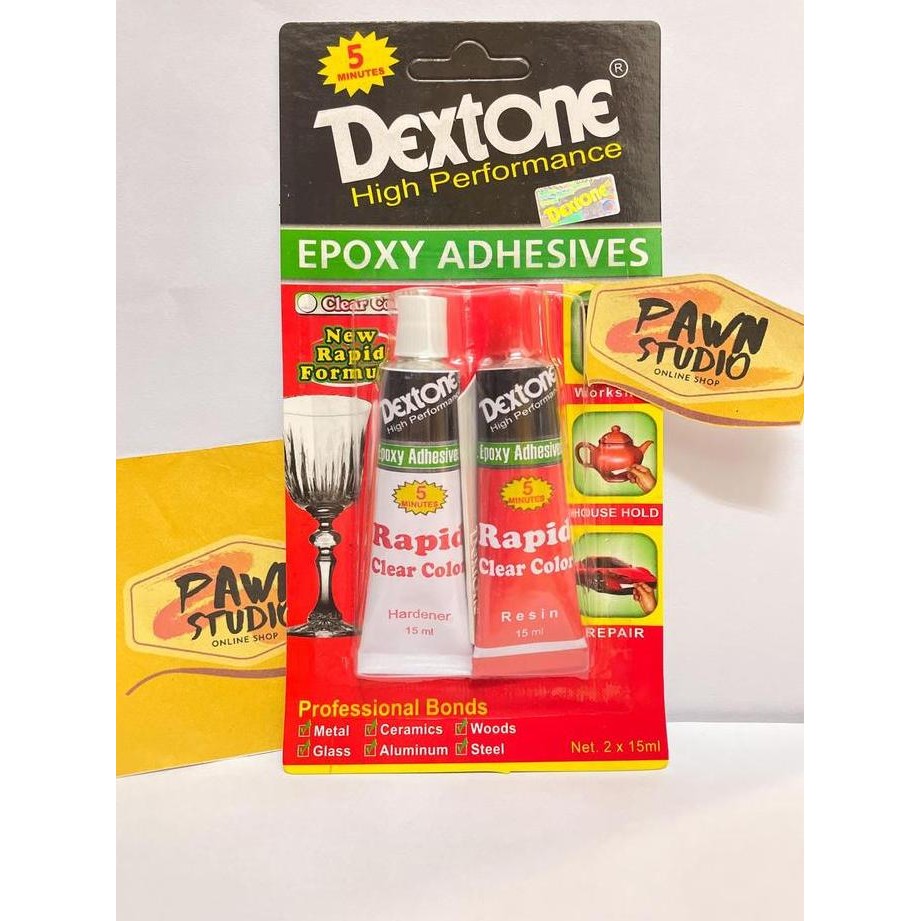 baru lem dextone rapid 5 menit original / lem besi bening clear 30 ml