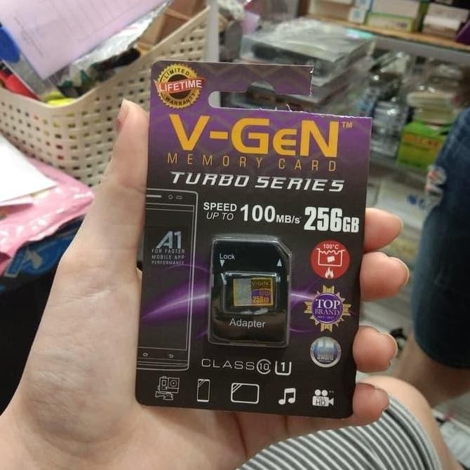TERMURAH - Memory Card Sd Card Micro Sd V-Gen Turbo series 256GB Original