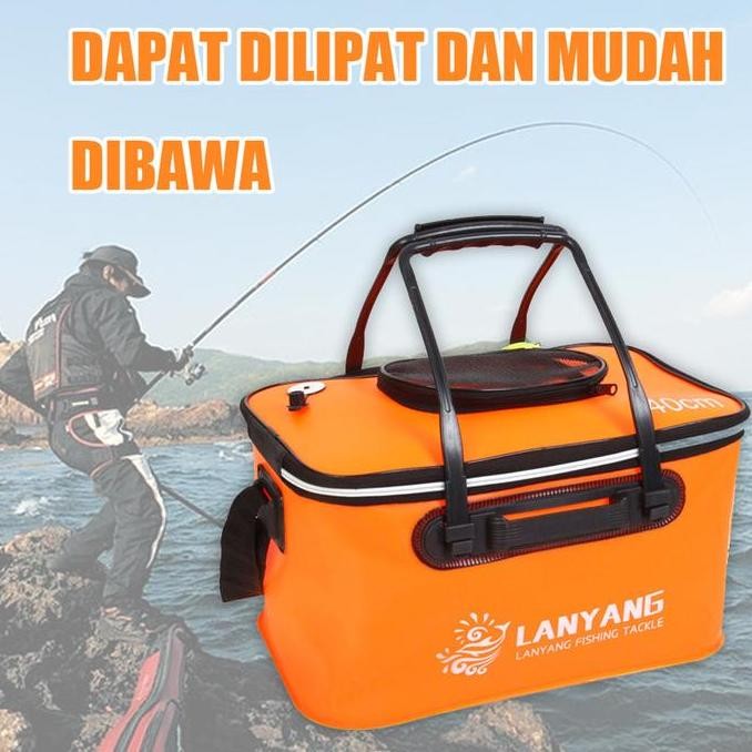 Box Umpan Pancing 40Cm 45Cm 50Cm / Box Ikan Portble Bahan Eva / Ember Lipat Umpan Pancing Hidup Box 