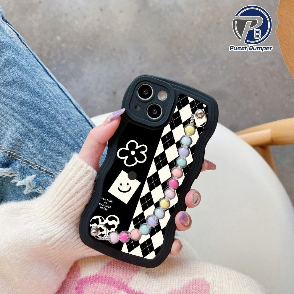 If56 Ex45 Gc20 Softcase Diamond Grid Pita Manik Manik Handgrip For Samsung J2 Prime Grand Prime A03 