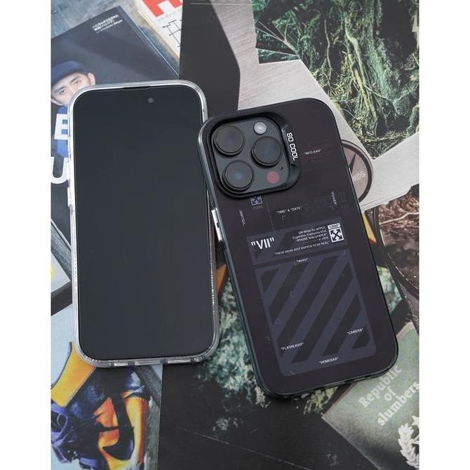 Murah Idns Hardcase Off-White 01 Black  Case Iphone 11 12 13 Pro Max 14 Pro Max 15 Pro Max